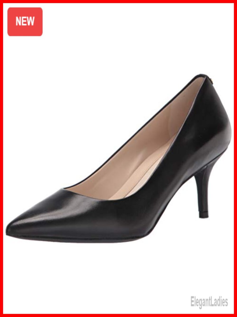 Leather Pointed Toe Pumps Mid Heel Superfoam Cushion Wedding Party